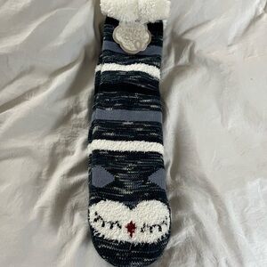 Cozy Fleece-Lined Women’s Socks - Blue and White